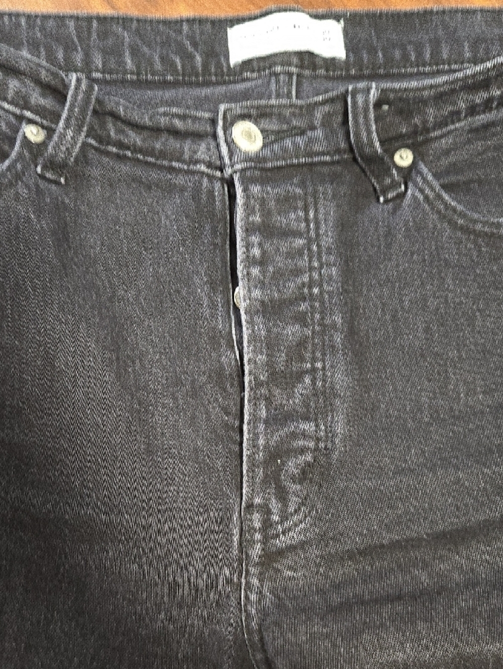 Abercrombie & Fitch The Dad High Rise Denim Black Straight-Leg Jeans Sz 30 - Picture 3 of 8